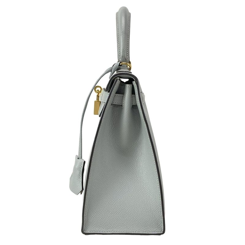 Hermes Handbag Kelly 25 Blue Glacier Outside Stitch/gold Hardware