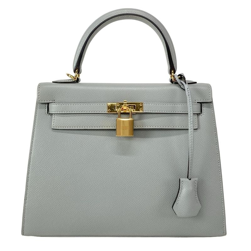 Hermes Handbag Kelly 25 Blue Glacier Outside Stitch/gold Hardware