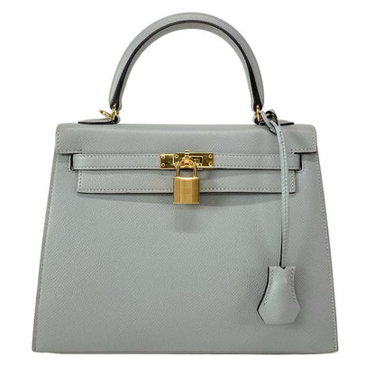 Hermes Handbag Kelly 25 Blue Glacier Outside Stitch/gold Hardware