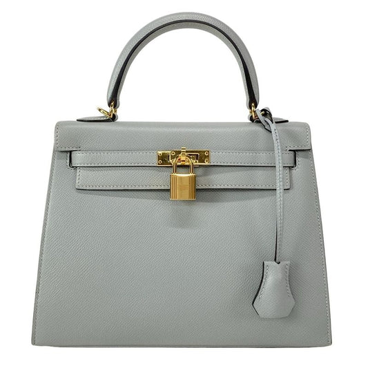 Hermes Handbag Kelly 25 Blue Glacier Outside Stitch/gold Hardware