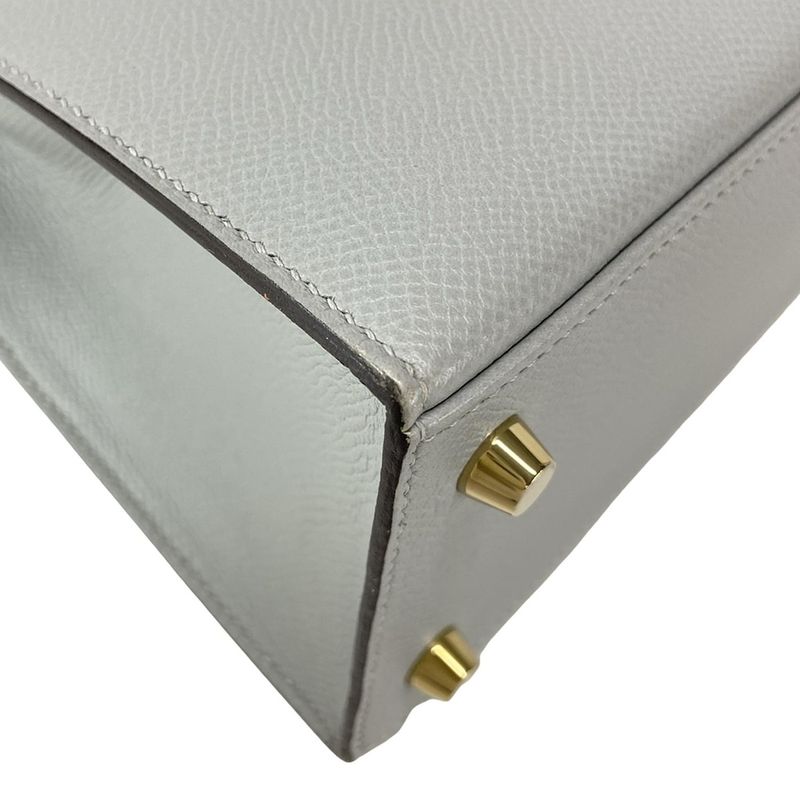 Hermes Handbag Kelly 25 Blue Glacier Outside Stitch/gold Hardware