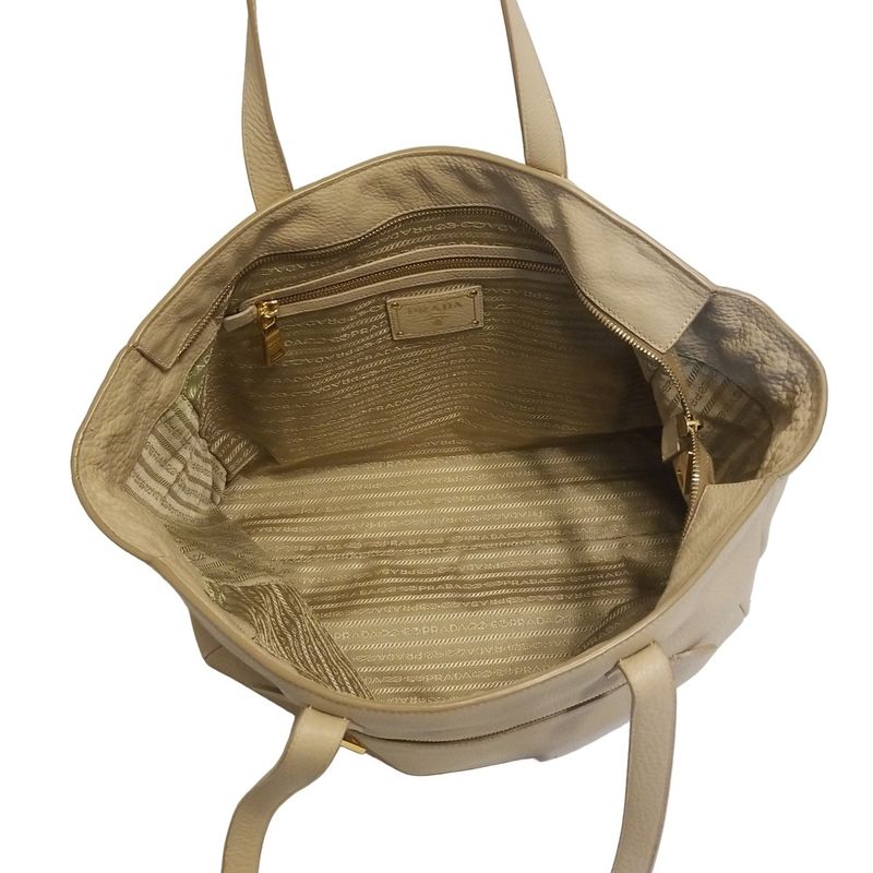 Prada Shoulder Bag - Beige Leather Tag Leather