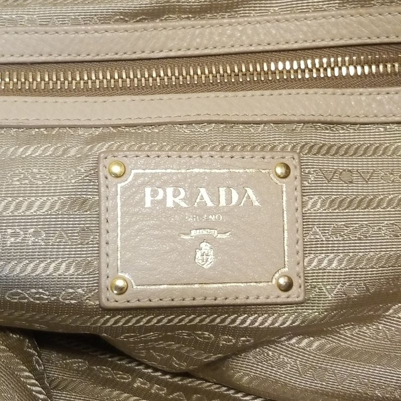 Prada Shoulder Bag - Beige Leather Tag Leather