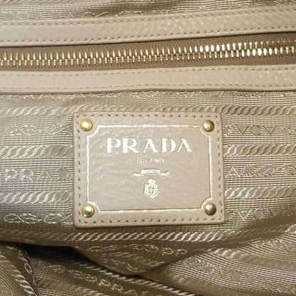 Prada Shoulder Bag - Beige Leather Tag Leather