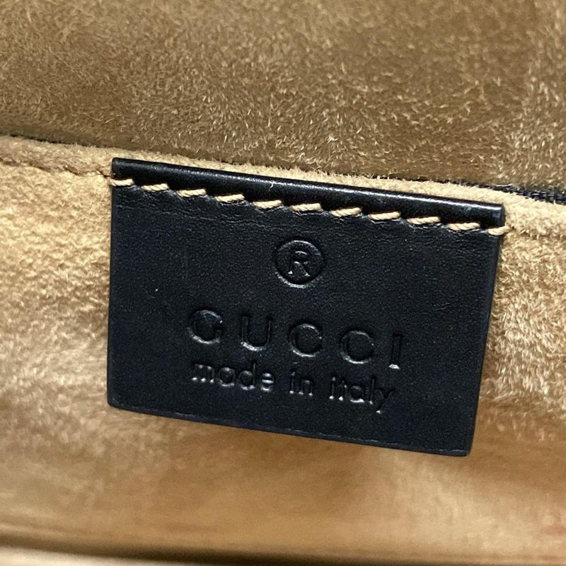 Gucci Shoulder Bag Sylvie Mini 431666 Dark Navy Green And Red Chain Shoulder