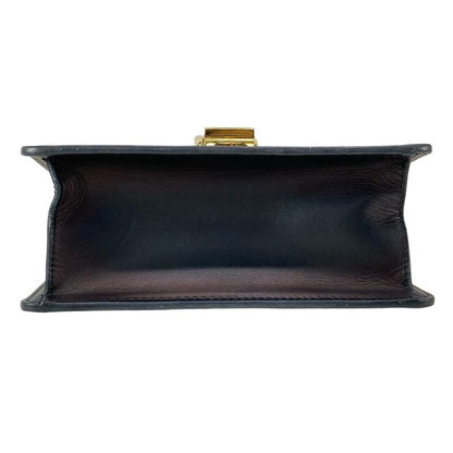 Gucci Shoulder Bag Sylvie Mini 431666 Dark Navy Green And Red Chain Shoulder