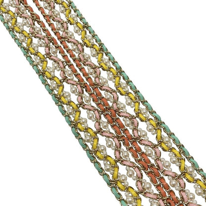 Chanel Belt - Ivory×gold×multi Chain Belt W/coco Mark Leather