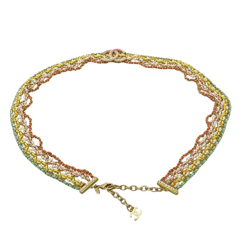 Chanel Belt - Ivory×gold×multi Chain Belt W/coco Mark Leather