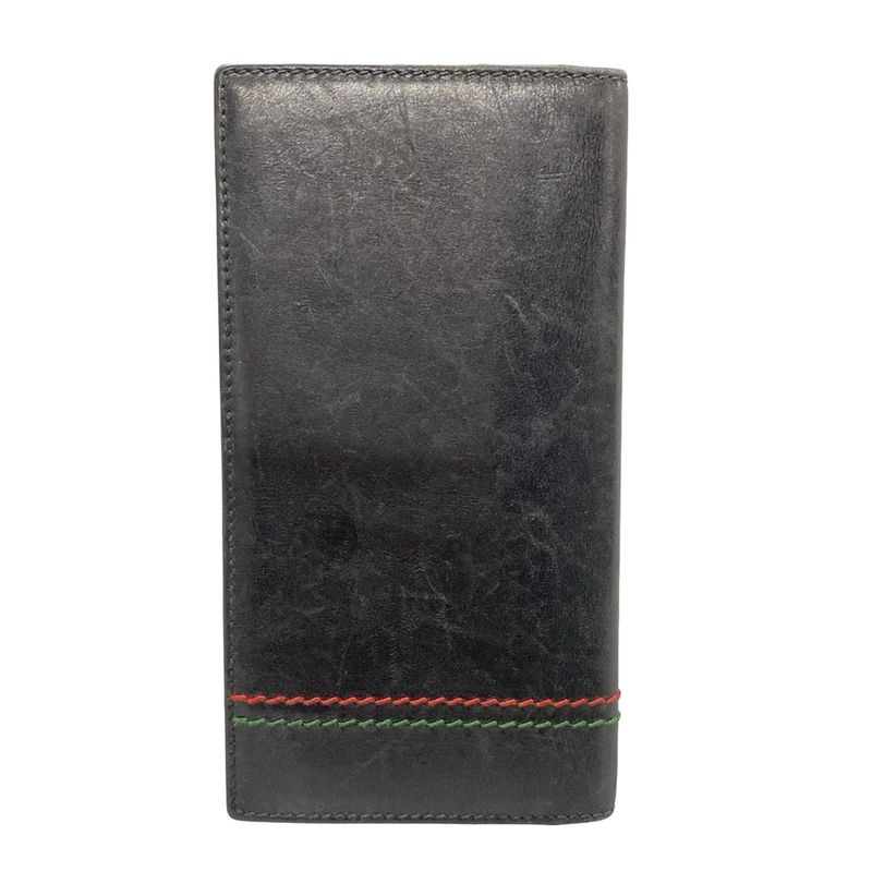 Gucci Wallet - 138054 Black And Green And Red Leather