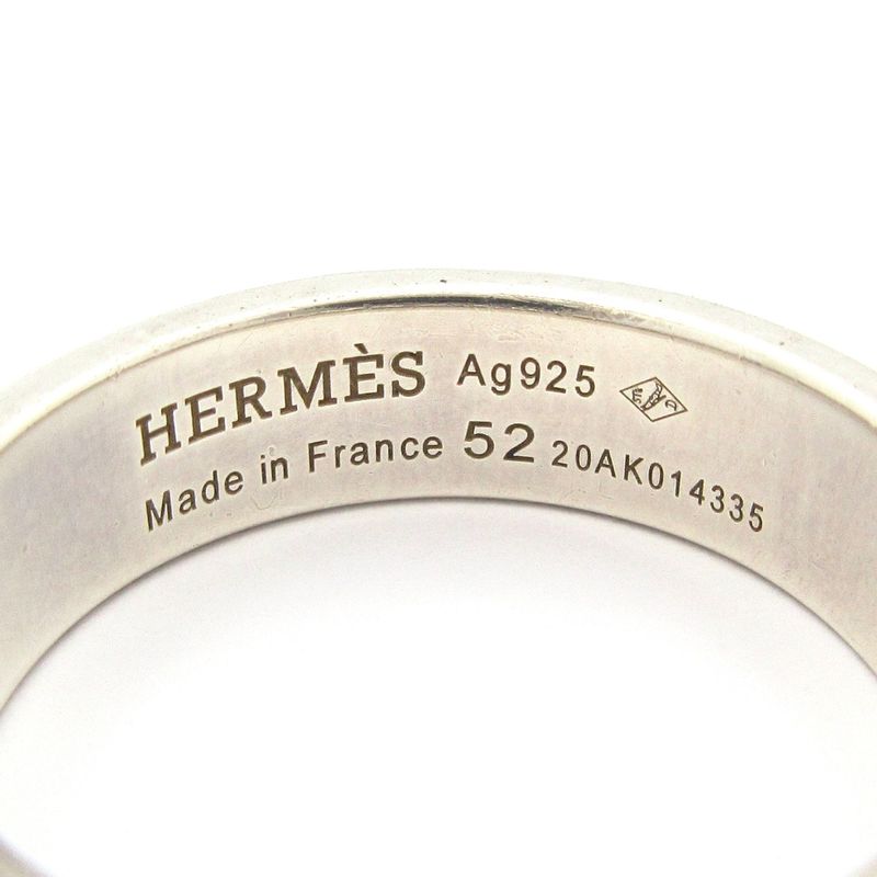 Hermes Ring 52 Medallion Collier De Chien PM H115607b 00046 Silver