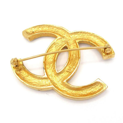 Chanel Brooch Gold And Clear Coco Mark