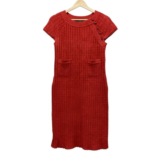 Chanel Dress Size 44 L Women - P38808 Red Crewneck / Short Sleeves / Knee