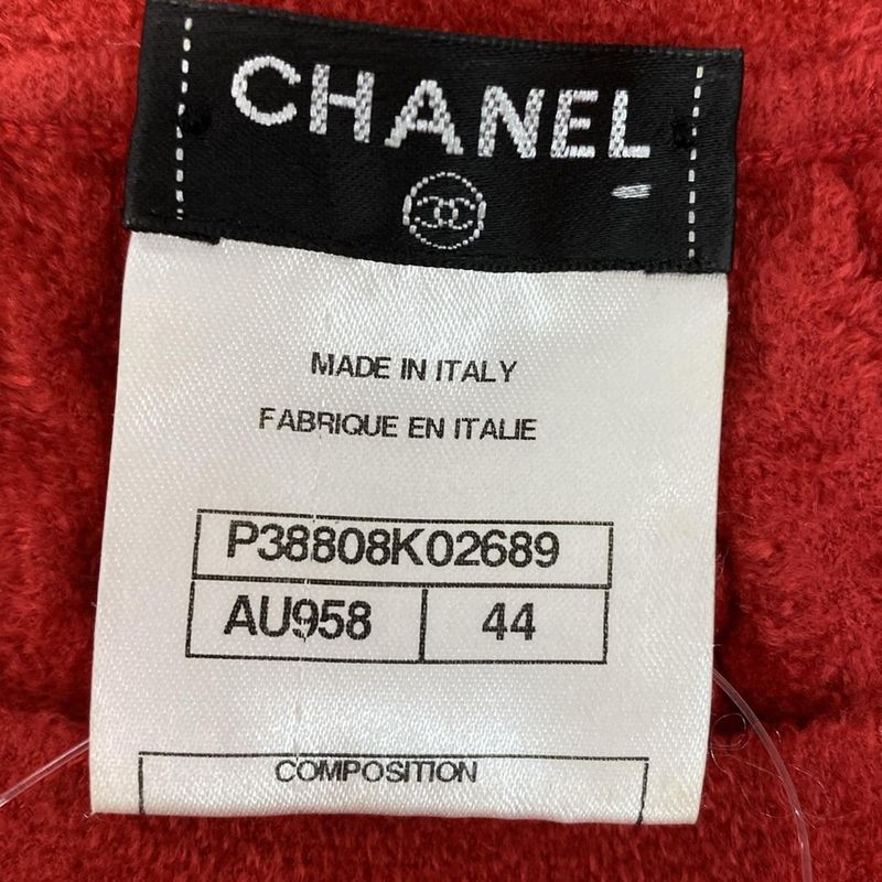 Chanel Dress Size 44 L Women - P38808 Red Crewneck / Short Sleeves / Knee