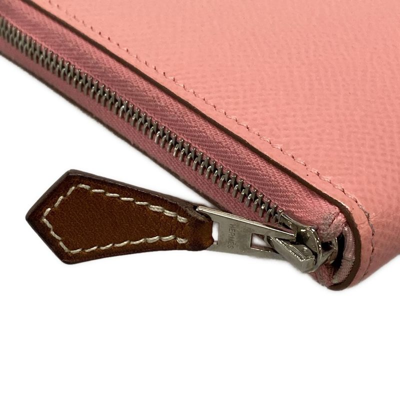 Hermes Azap Long Silk-in Rose Confetti Silver Hardware / Round Zipper Long