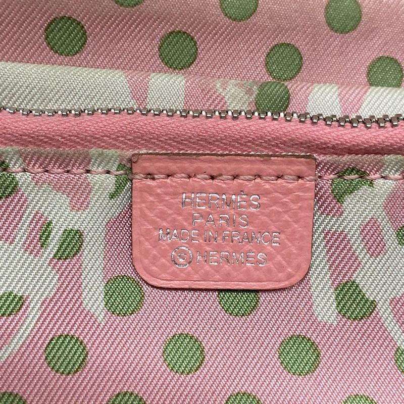 Hermes Azap Long Silk-in Rose Confetti Silver Hardware / Round Zipper Long