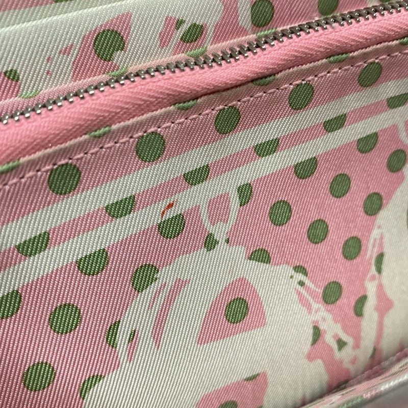 Hermes Azap Long Silk-in Rose Confetti Silver Hardware / Round Zipper Long