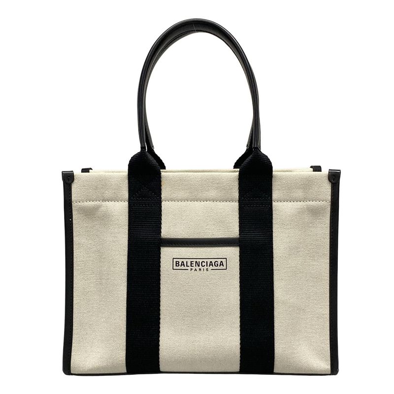 Balenciaga Tote Hardware Small Tote Bag 671402 Ivory And Black Leather
