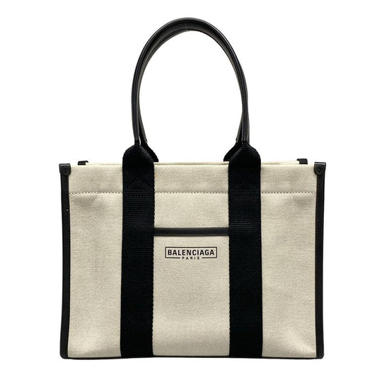 Balenciaga Tote Hardware Small Tote Bag 671402 Ivory And Black Leather