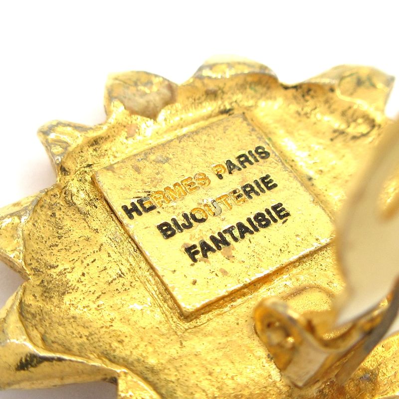 Hermes Earring Soleil Sun Gold Vintage/sun/face