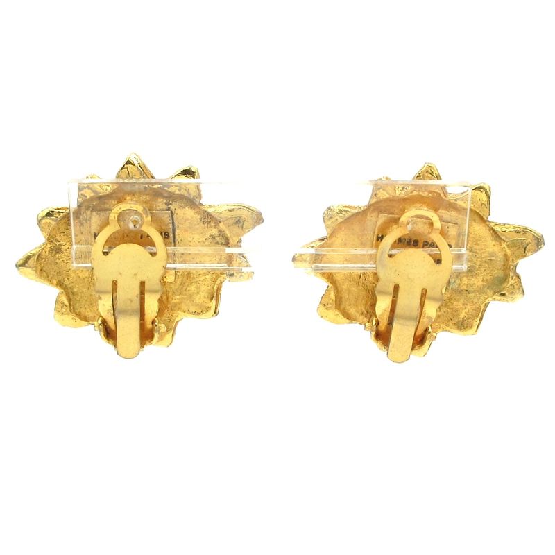 Hermes Earring Soleil Sun Gold Vintage/sun/face