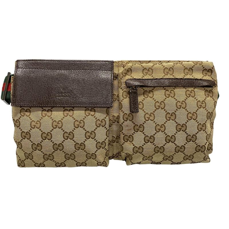 Gucci Waist Pouch GG Patternsherry (web) 28566 Beige X Dark Brown X Multi