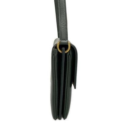 Saint Laurent Paris Shoulder Bag Mayon Satchel 649795 Dark Green Leather