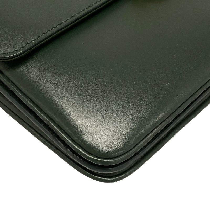 Saint Laurent Paris Shoulder Bag Mayon Satchel 649795 Dark Green Leather