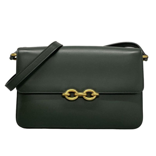 Saint Laurent Paris Shoulder Bag Mayon Satchel 649795 Dark Green Leather