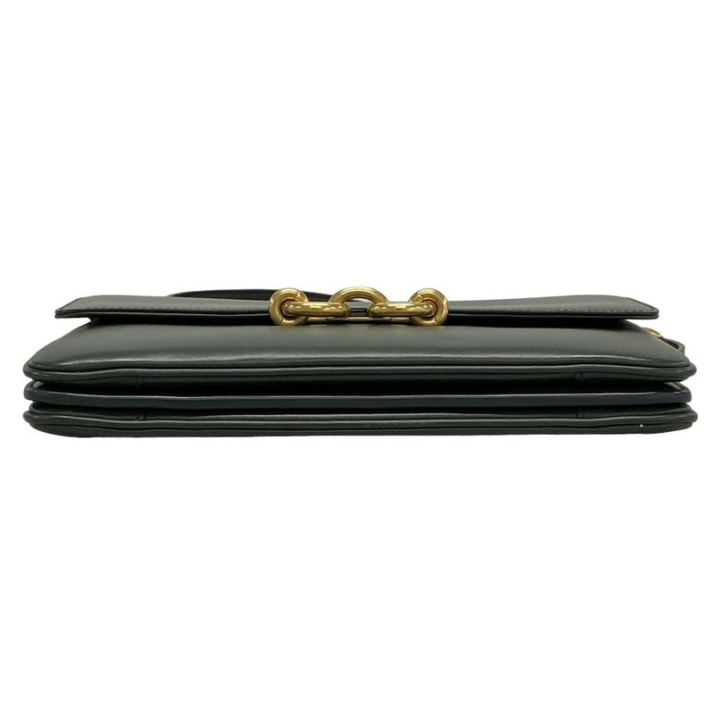 Saint Laurent Paris Shoulder Bag Mayon Satchel 649795 Dark Green Leather