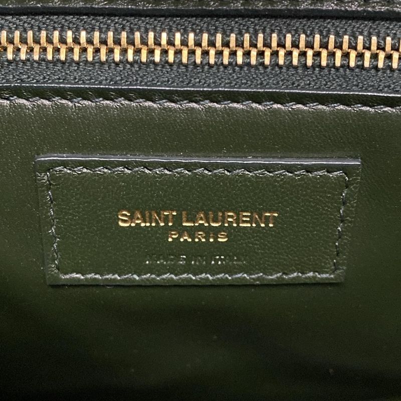 Saint Laurent Paris Shoulder Bag Mayon Satchel 649795 Dark Green Leather