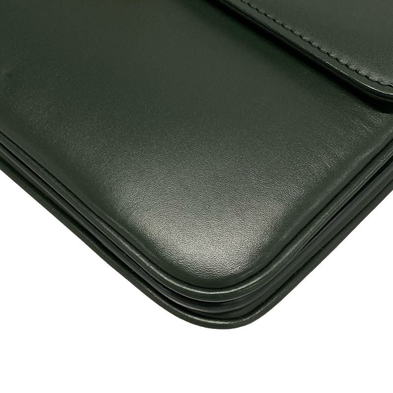 Saint Laurent Paris Shoulder Bag Mayon Satchel 649795 Dark Green Leather