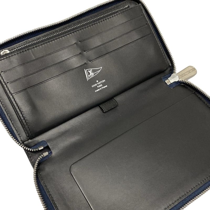 Louis Vuitton Long Wallet Louis Vuitton Cup Zippy Organizer M80709 Navy Leather