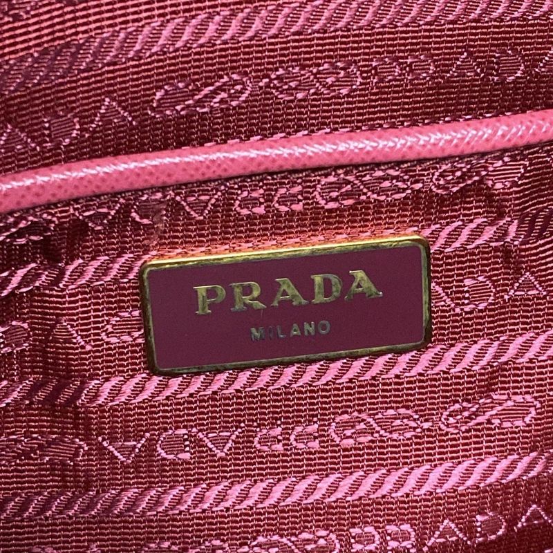 Prada Handbag Promenade Bl0837 Pink Leather