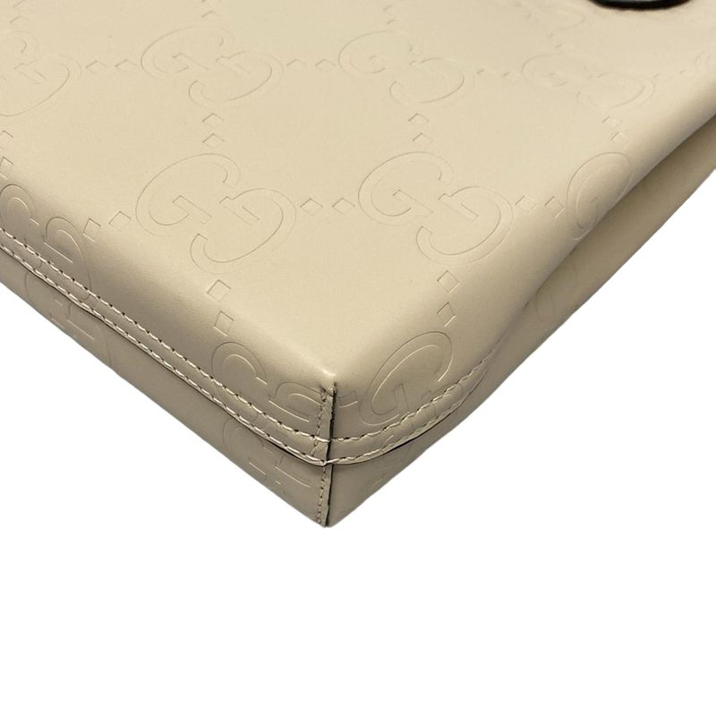 Gucci Tote Bag GG Super Mini Bag/shima Line 790133 Beige Leather