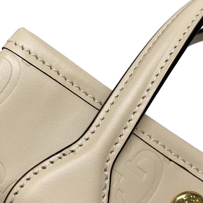 Gucci Tote Bag GG Super Mini Bag/shima Line 790133 Beige Leather