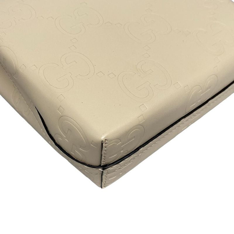 Gucci Tote Bag GG Super Mini Bag/shima Line 790133 Beige Leather