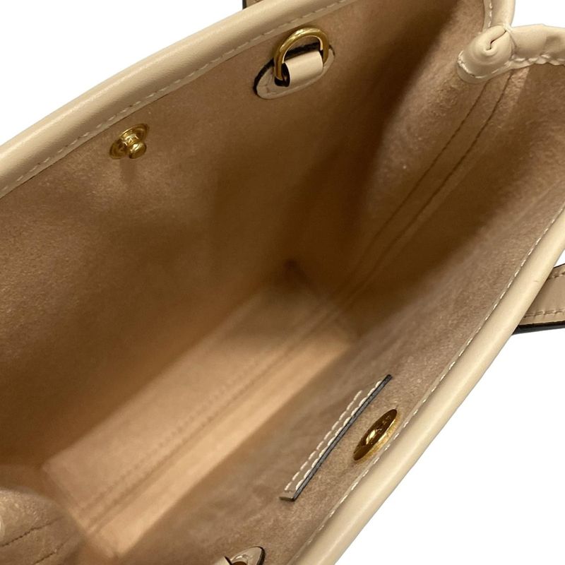 Gucci Tote Bag GG Super Mini Bag/shima Line 790133 Beige Leather