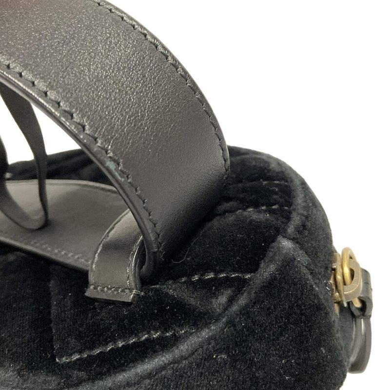 Gucci GG Marmont Waist Pouch 476434 Black Quilted Leather