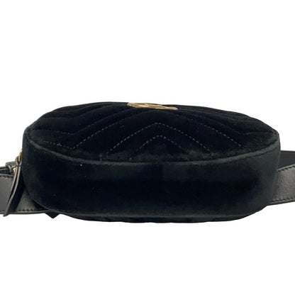 Gucci GG Marmont Waist Pouch 476434 Black Quilted Leather