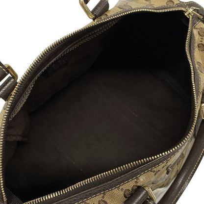 Gucci Handbag Crystal GG 265697 Beige And Dark Brown Leather