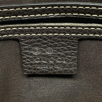 Gucci Handbag Crystal GG 265697 Beige And Dark Brown Leather