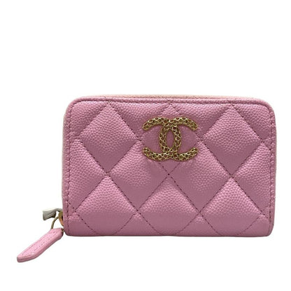 Chanel Coin Case Matelasse Ap3186 Light Pink Round Zipper/coco Mark/gold