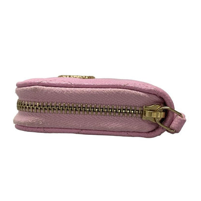 Chanel Coin Case Matelasse Ap3186 Light Pink Round Zipper/coco Mark/gold