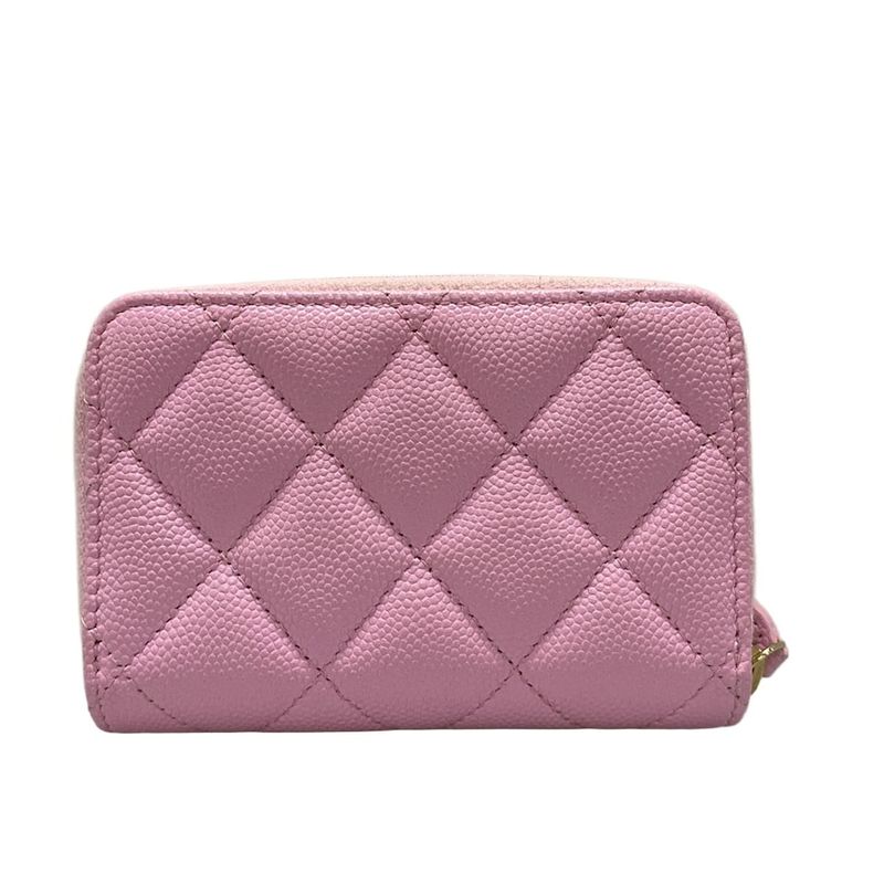 Chanel Coin Case Matelasse Ap3186 Light Pink Round Zipper/coco Mark/gold
