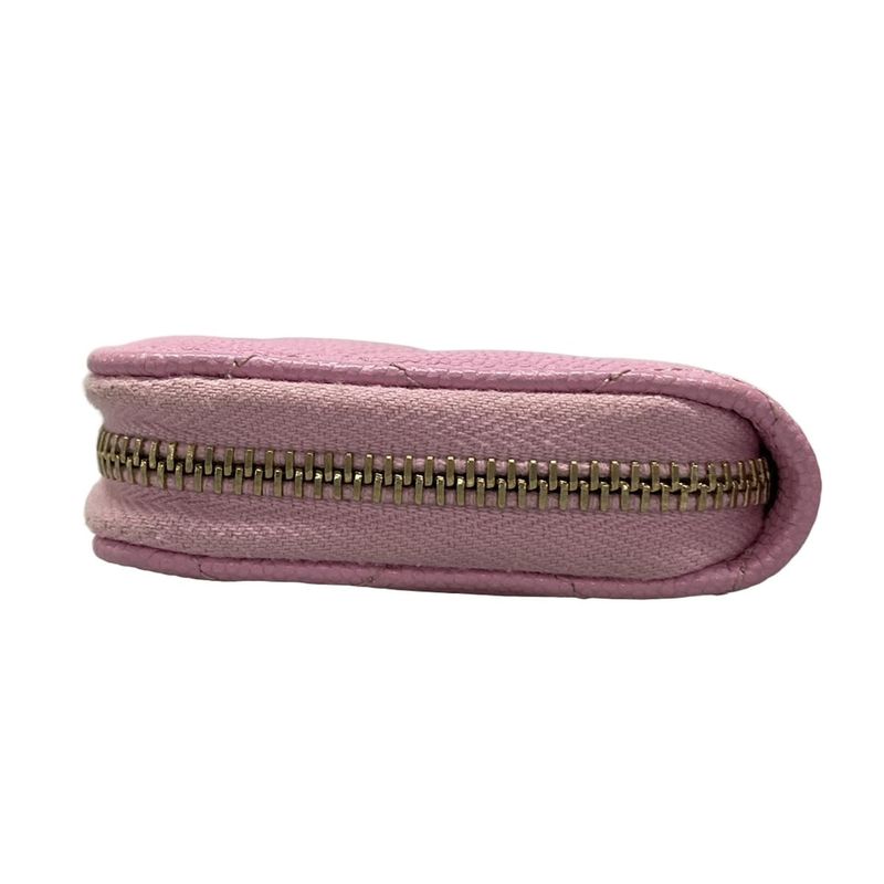 Chanel Coin Case Matelasse Ap3186 Light Pink Round Zipper/coco Mark/gold