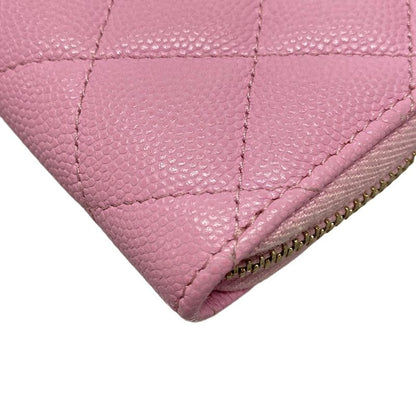 Chanel Coin Case Matelasse Ap3186 Light Pink Round Zipper/coco Mark/gold