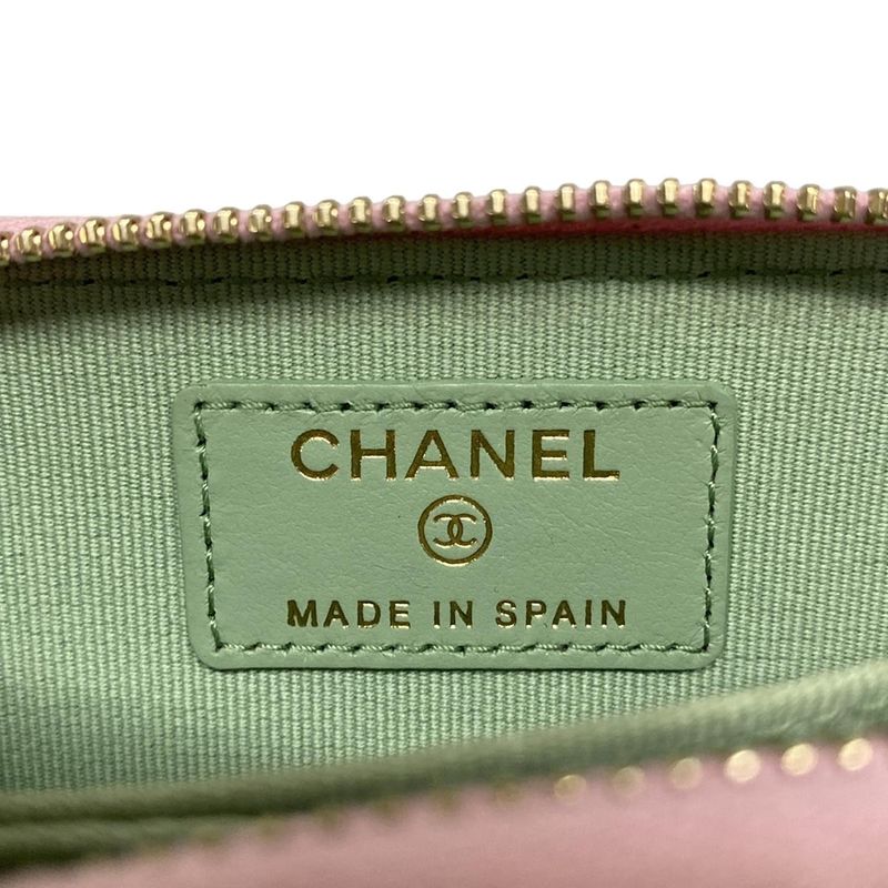 Chanel Coin Case Matelasse Ap3186 Light Pink Round Zipper/coco Mark/gold