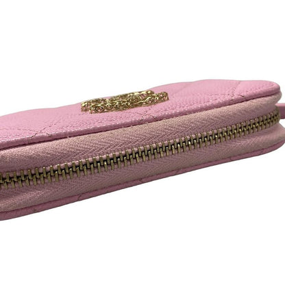 Chanel Coin Case Matelasse Ap3186 Light Pink Round Zipper/coco Mark/gold