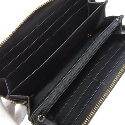 Gucci 453158 Nimufair Round Zipper Bamboo Long Wallet With Coin Purse Calf Women