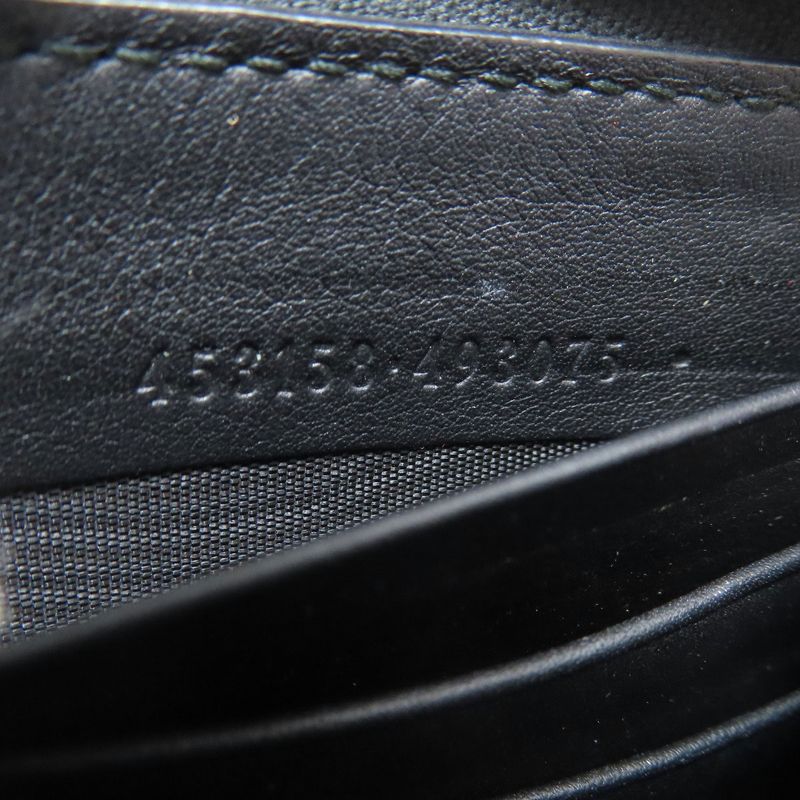 Gucci 453158 Nimufair Round Zipper Bamboo Long Wallet With Coin Purse Calf Women